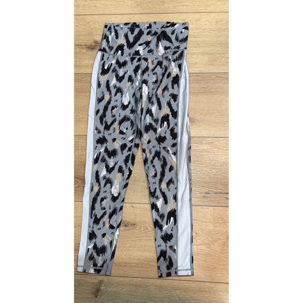 Aerie Chill Play Move High Waisted Leopard Print Leggings Grey Womens Medium